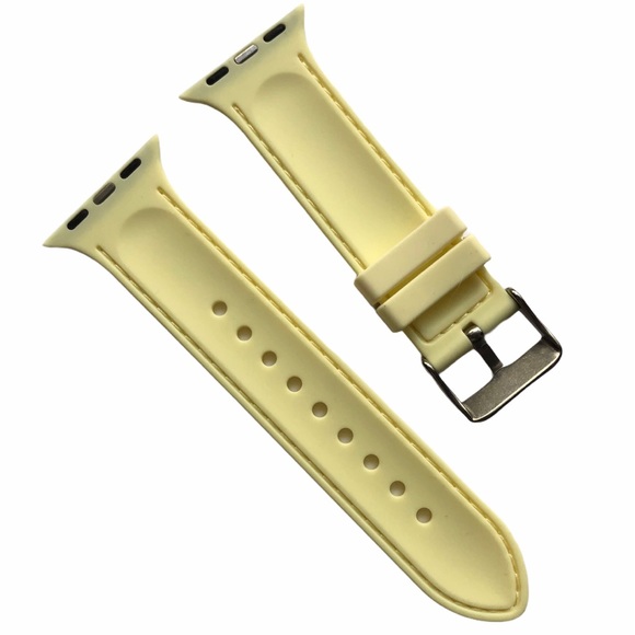 5/$20 NEW Mellow YELLOW Silicone Sport Band Apple Watch 38/40/41mm M Buckle - Picture 4 of 7